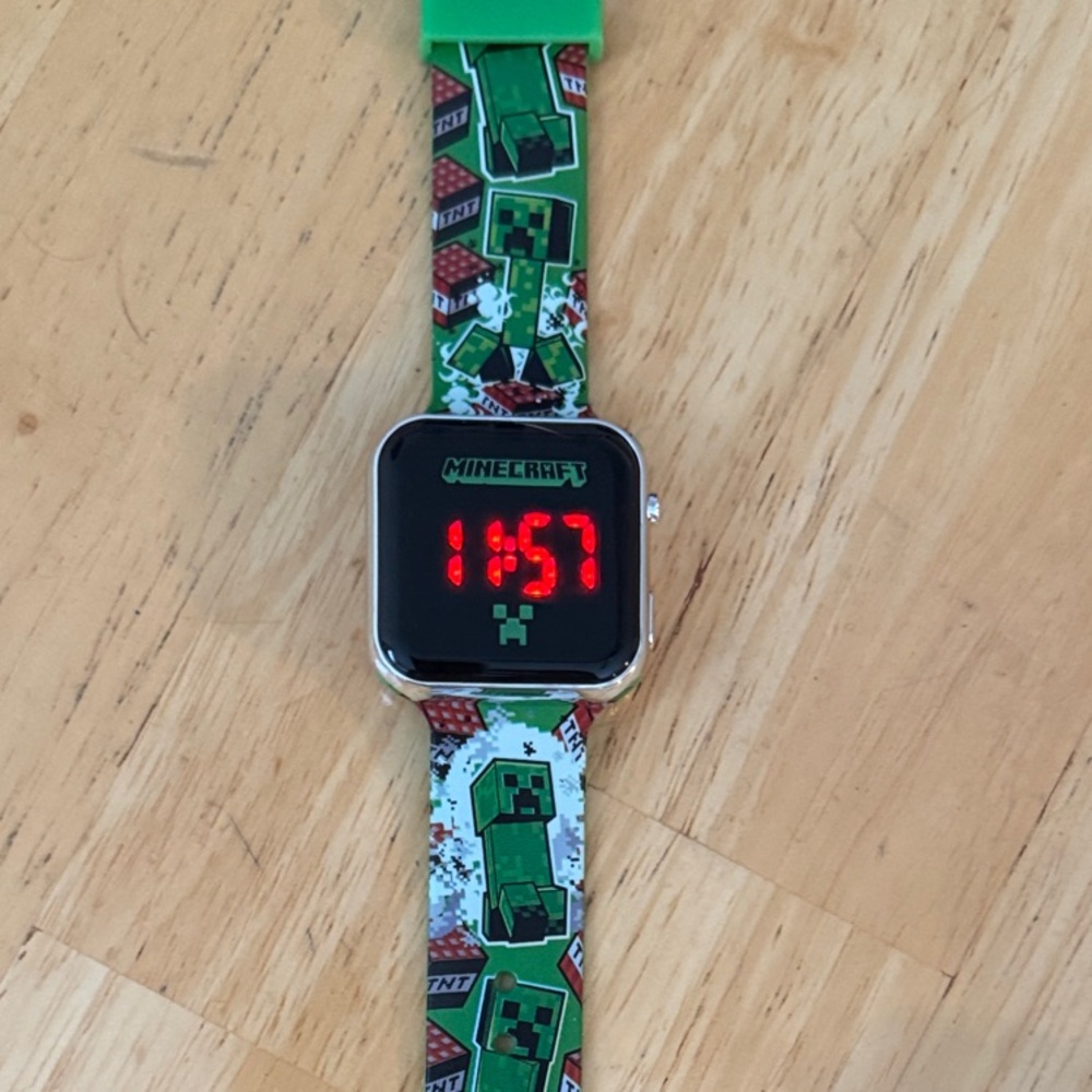 Minecraft Green Digital Watch